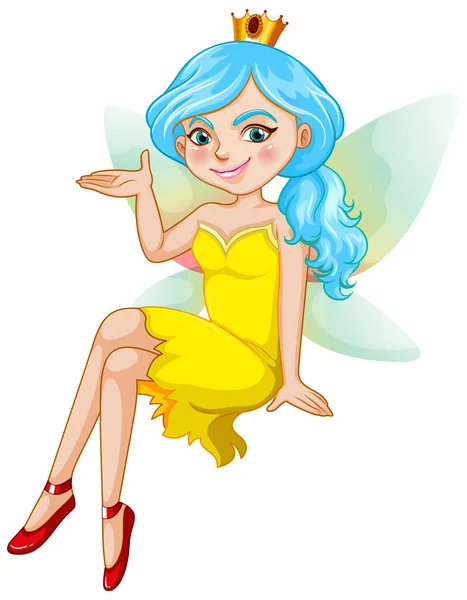 Beautiful Fairy Girl Cartoon Character Illustration — Stock Vector