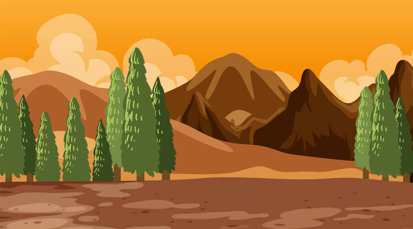 A natural scene landscape  illustration