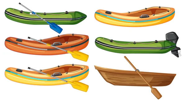 Set Different Boats White Background Illustration Royalty Free Stock Illustrations