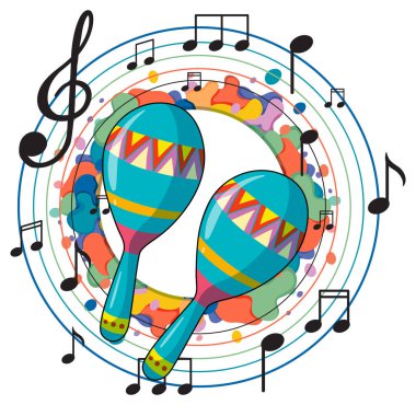 Beyaz arkaplan illüstrasyonunda marakas aracı