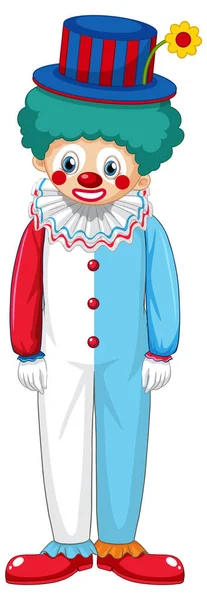 Färgglada Clown Tecknad Karaktär Illustration — Stock vektor