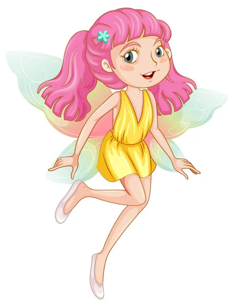 Φανταστική Νεράιδα Κορίτσι Ροζ Μαλλιά Εικονογράφηση — Διανυσματικό Αρχείο