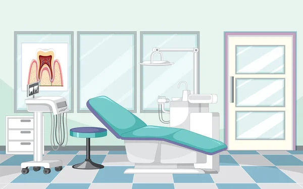 Dental Clinic Room Interior Illustration — Stock Vector