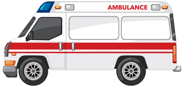 Ambulancia Emergencia Sobre Fondo Blanco Ilustración — Archivo Imágenes Vectoriales