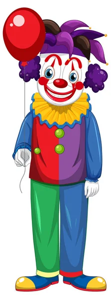 Färgglada Clown Tecknad Karaktär Illustration — Stock vektor