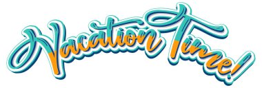 Beyaz arkaplan illüstrasyonunda tatil zamanı metin simgesi