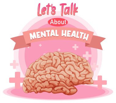 Ruh sağlığı illüstrasyonu için poster tasarımı