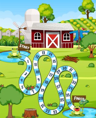 Bir çiftlik oyunu şablonu çizimi