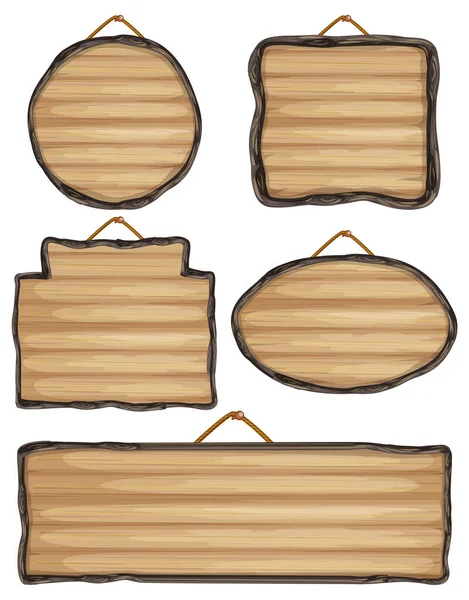 木製の看板イラストのセット — ストックベクタ