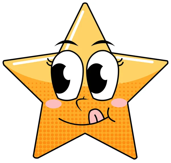 Star Cartoon Character White Background Illustration — Stock Vector
