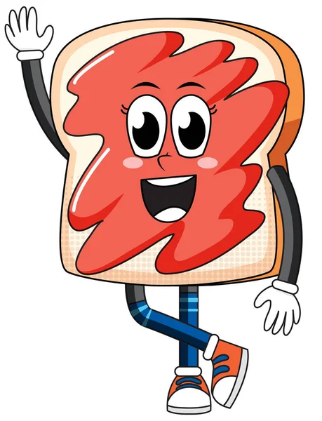 Bread Cartoon Character White Background Illustration — Stock Vector
