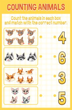 Eğlenceli hayvan pano oyunu şablonu çizimi