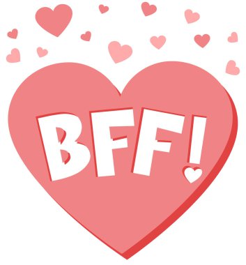 BFF or best friend forever lettering on white background illustration clipart