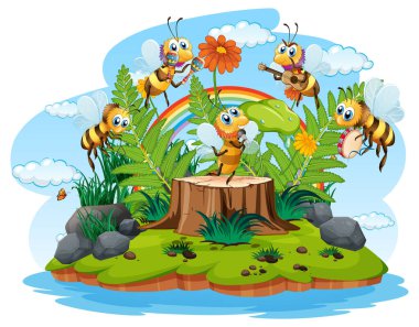 Mutlu böcek doğada peri masalı canlandırması