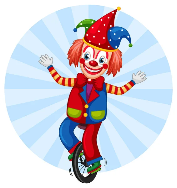 Färgglada Clown Tecknad Karaktär Illustration — Stock vektor