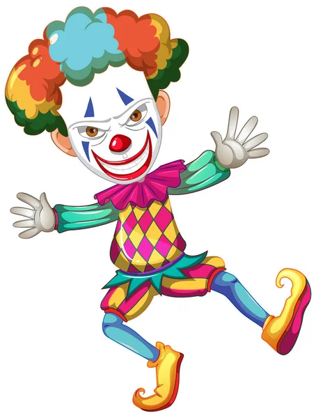 Illustration Personnage Dessin Animé Clown Coloré — Image vectorielle