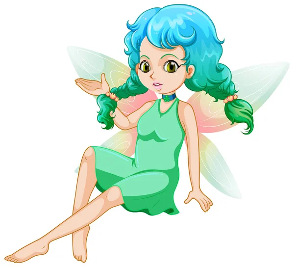 Beautiful Fairy Girl Cartoon Character Illustration — Stock Vector