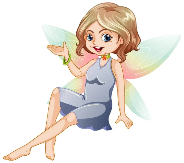 Beautiful Fairy Girl Cartoon Character Illustration — Stock Vector