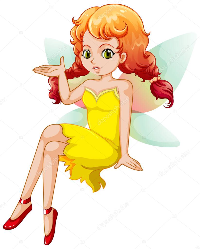 Beautiful fairy girl cartoon character illustration