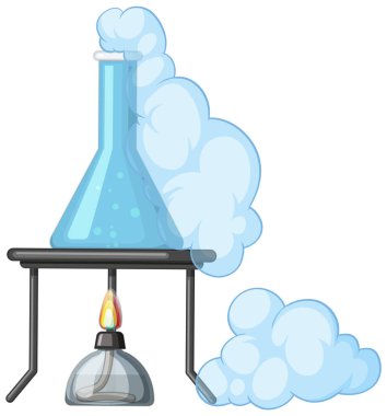 Beyaz arkaplan illüstrasyonunda kimya test tüpleri