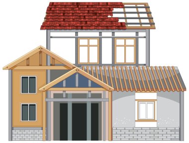 Ev inşaatı konsepti çizimi