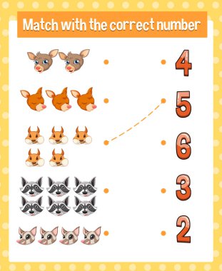 Eğlenceli hayvan pano oyunu şablonu çizimi