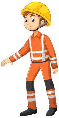 Beyaz arkaplan resimli kurtarma üniformalı adam.