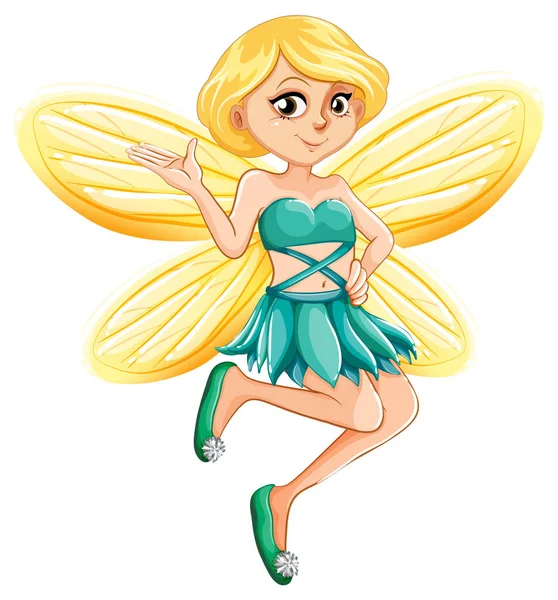 Fantastic Fairy Girl Cartoon Character Illustration — Stock Vector