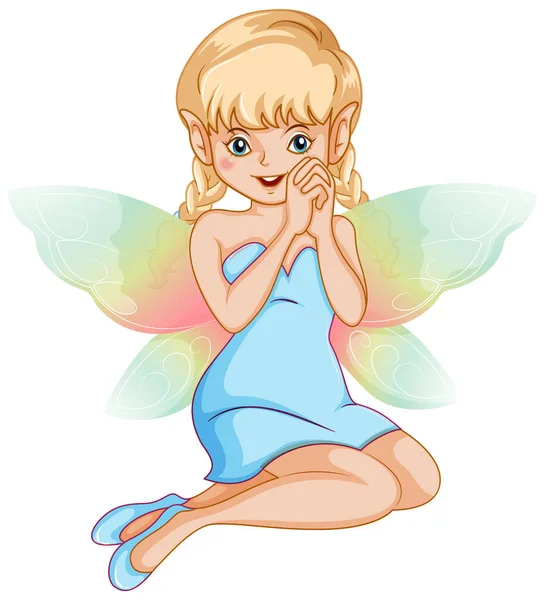 Vacker Fairy Flicka Tecknad Karaktär Illustration — Stock vektor
