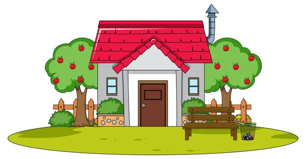 Doodle Huis Cartoon Ontwerp Illustratie — Stockvector