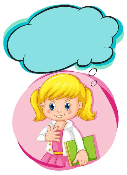 Girl Thinking Callouts Illustration — Stock Vector