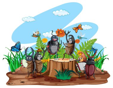 Mutlu böcek doğada peri masalı canlandırması