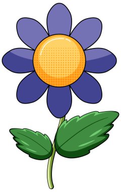 Beyaz arkaplan illüstrasyonunda basit çiçek