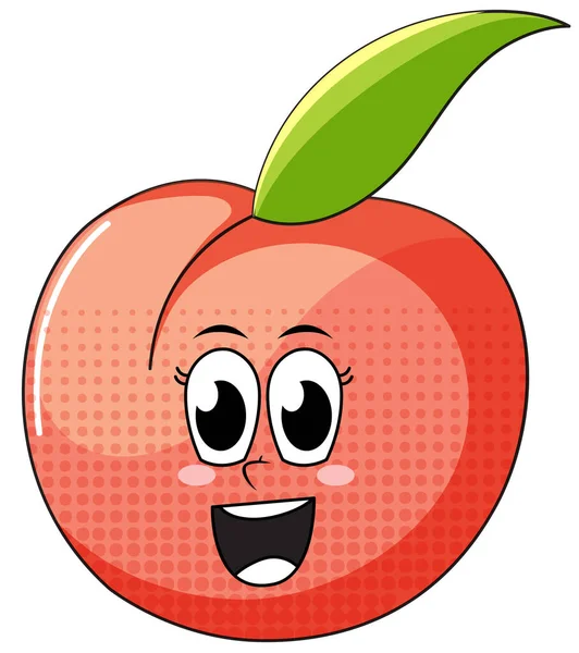 Apple Cartoon Character White Background Illustration — Stock Vector