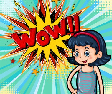 Kısaltma ve yüz ifadesi retro çizgi roman tasarımı illüstrasyonu