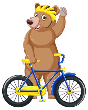 Beyaz arkaplandaki komik ayı çizgi film karakteri