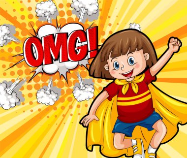 Kısaltma ve yüz ifadesi retro çizgi roman tasarımı illüstrasyonu