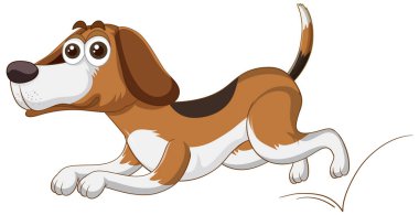 Beyaz arkaplan resimlerinde koşan Mutlu bir köpek