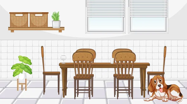 Ensemble Différents Animaux Domestiques Dans Illustration Cuisine — Image vectorielle