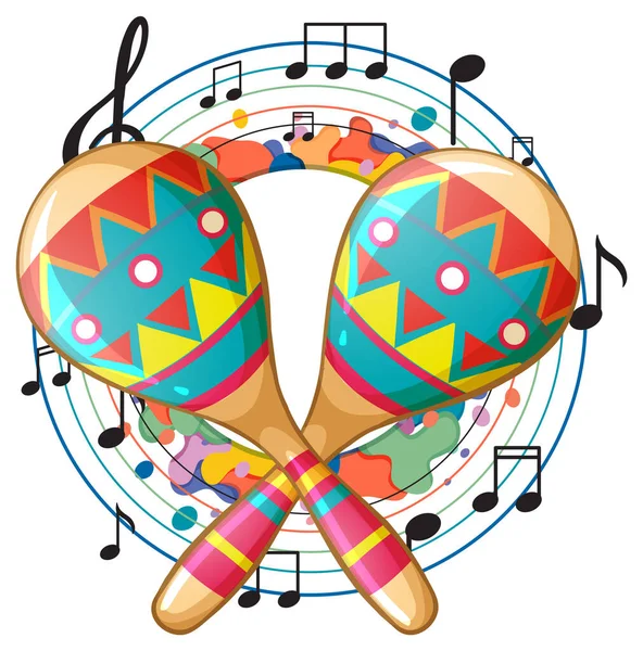 Beyaz arkaplan illüstrasyonunda marakas aracı