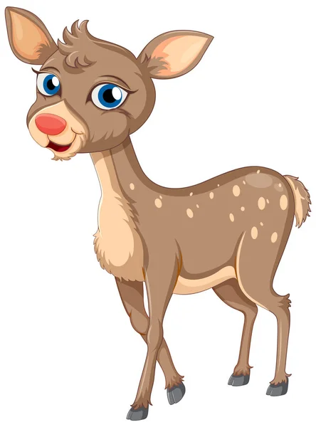 Cerf Mignon Sur Fond Blanc Illustration — Image vectorielle