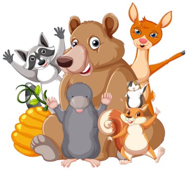 Mutlu yüzlü şirin hayvanlar.