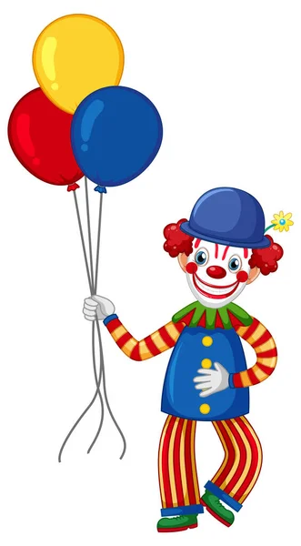 Cartone Animato Clown Illustrazione Personaggio Colorato — Vettoriale Stock