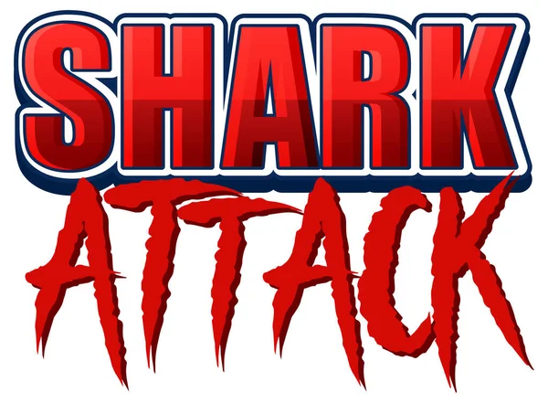 Shark Attack Typography Design Illustration — Stock Vector