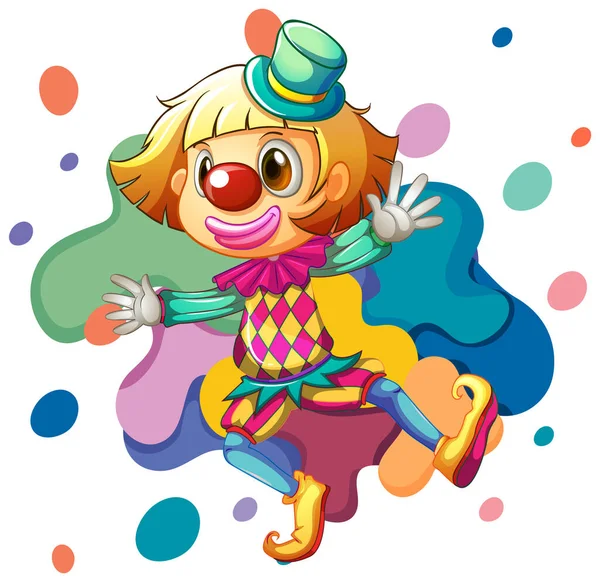 Bunte Clown Zeichentrickfigur Illustration — Stockvektor