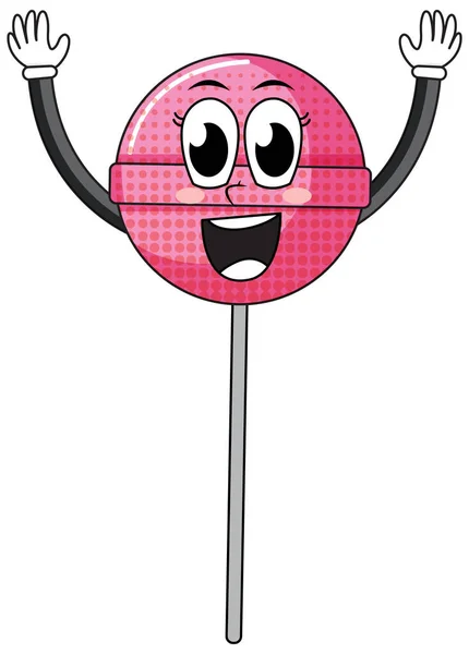 Lollipop Cartoon Character White Background Illustration — Stock Vector