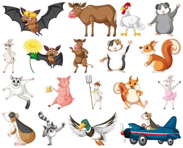 Különböző Állatfajták Illusztrációja — Stock Vector