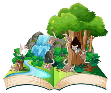 Birçok ağaç resimli doğa sahnesi