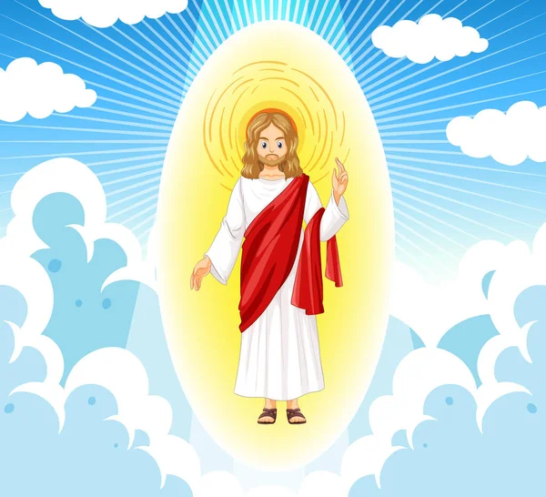 Jesus Christ Cartoon Style Illustration — Stock Vector