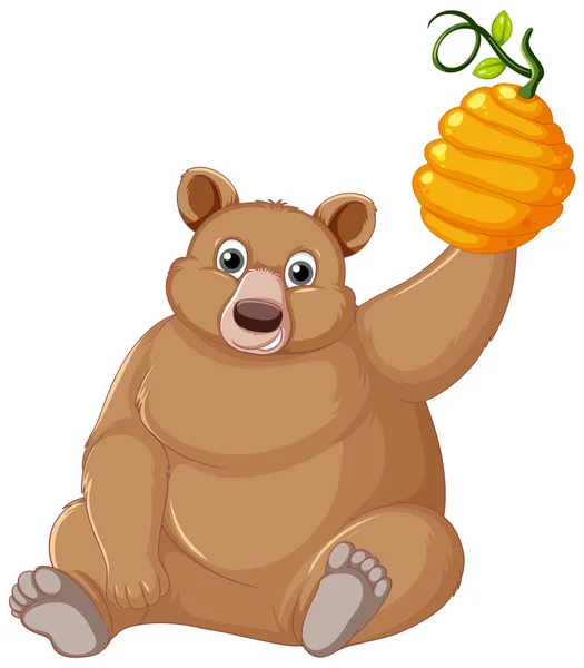 Big Brown Bear White Background Illustration — Stock Vector